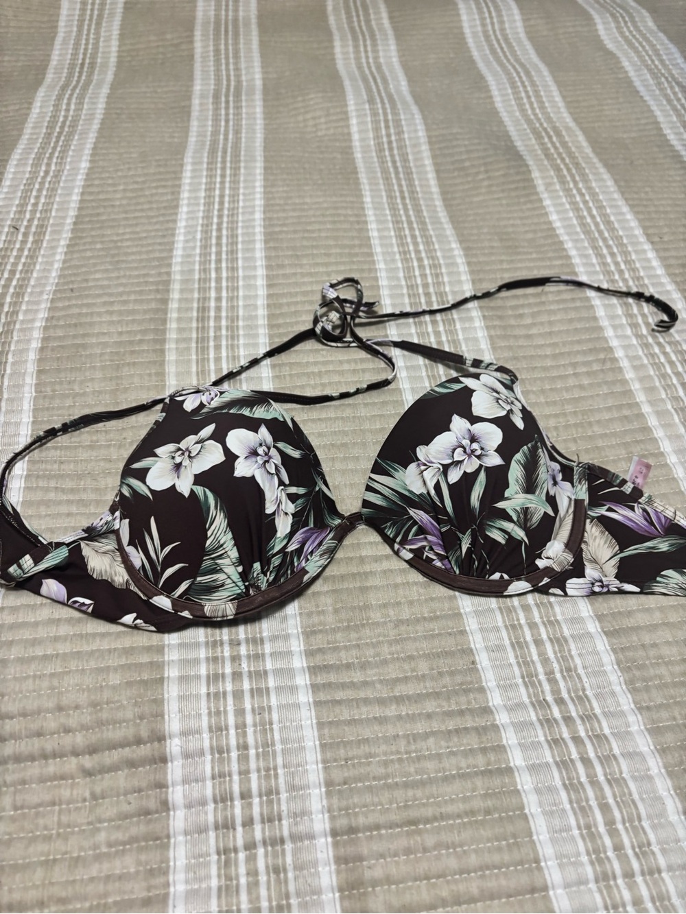 Ardene Black Floral Underwire Bikini Top